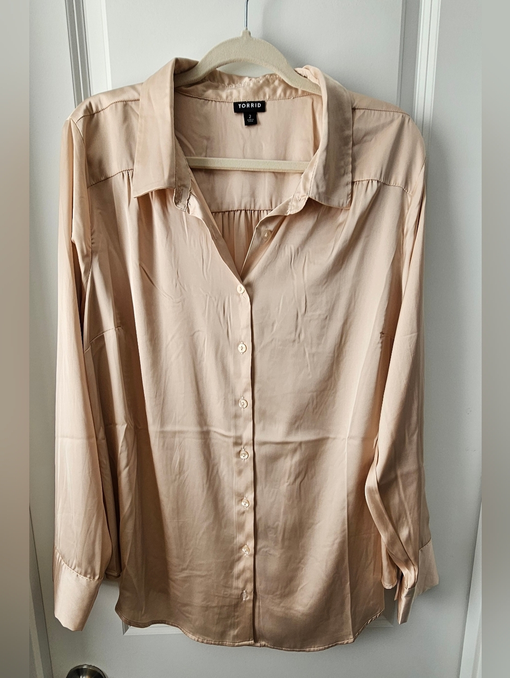 Torrid Champagne Silky Button-Up Shirt